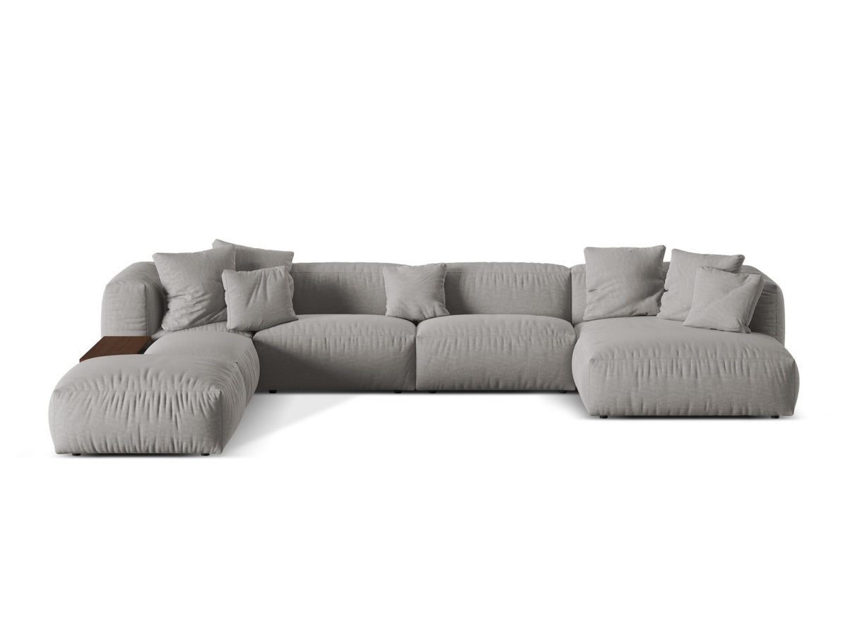 Martina Modular Panoramic Corner Sofa, 5 Seats, 406x280 cm — Light Grey / Left