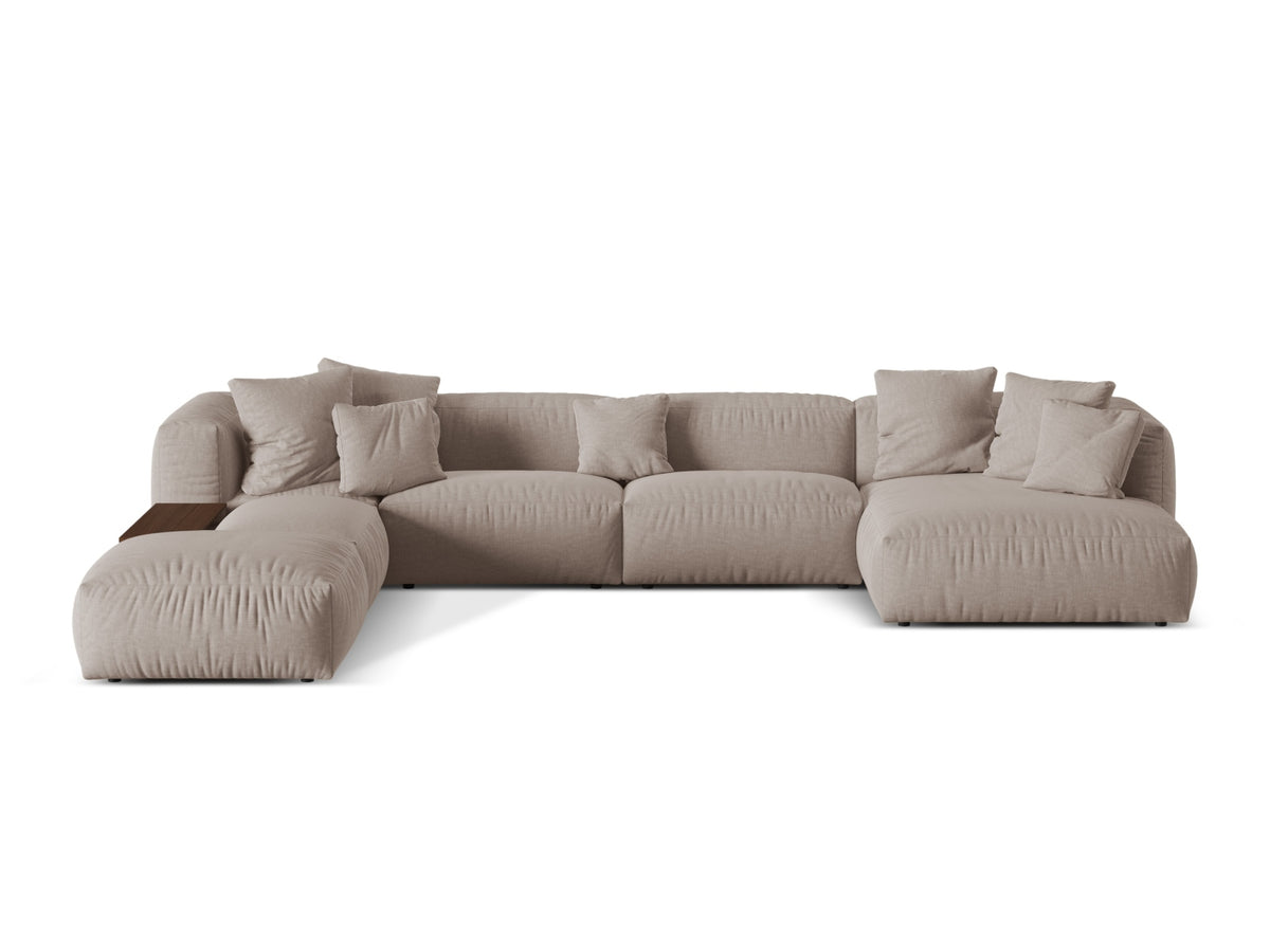 Martina Modular Panoramic Corner Sofa, 5 Seats, 406x280 cm — Dark Beige / Left