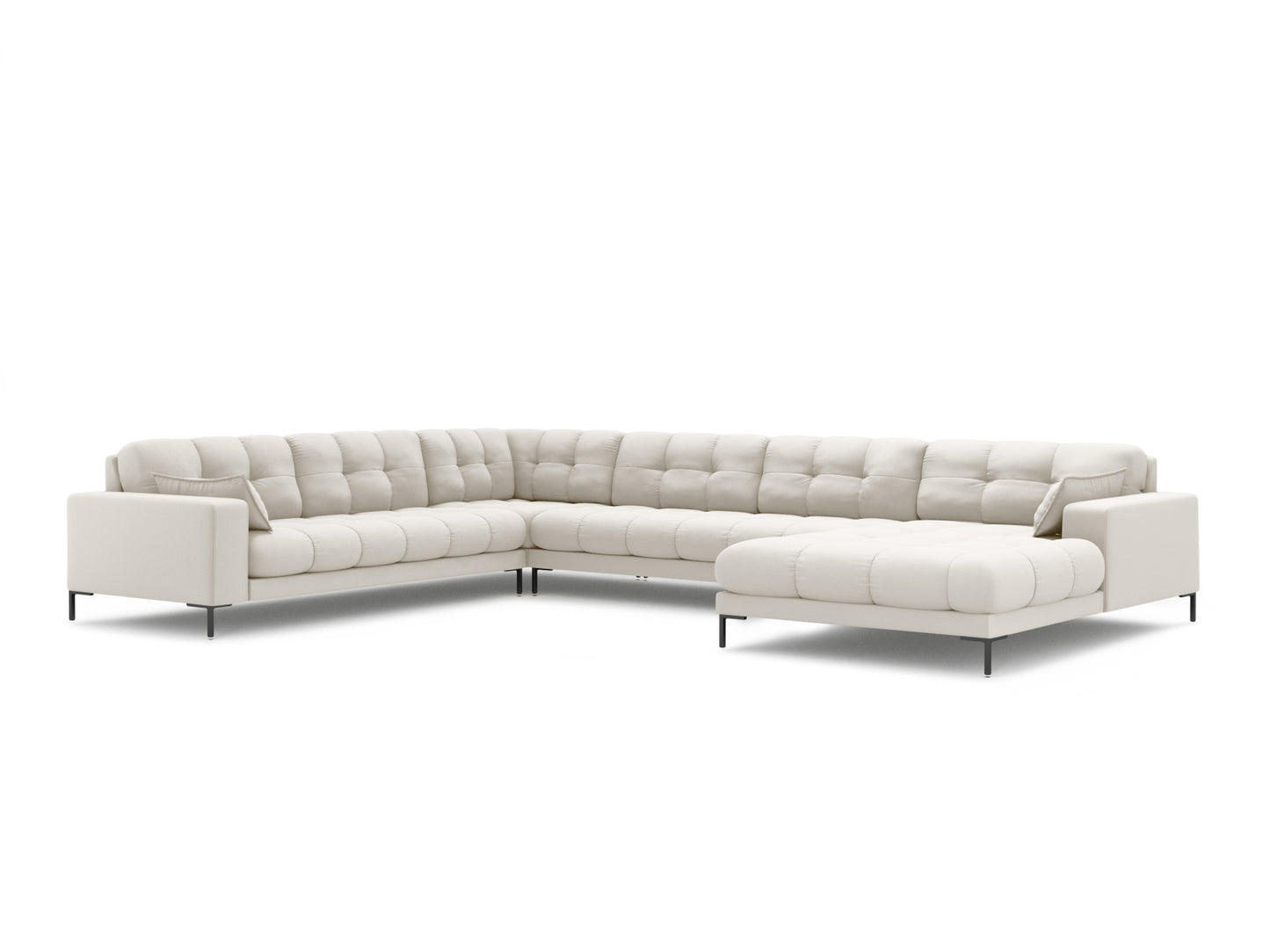 Panorama-Ecksofa Strukturstoff Beige Mamaia — Light Beige