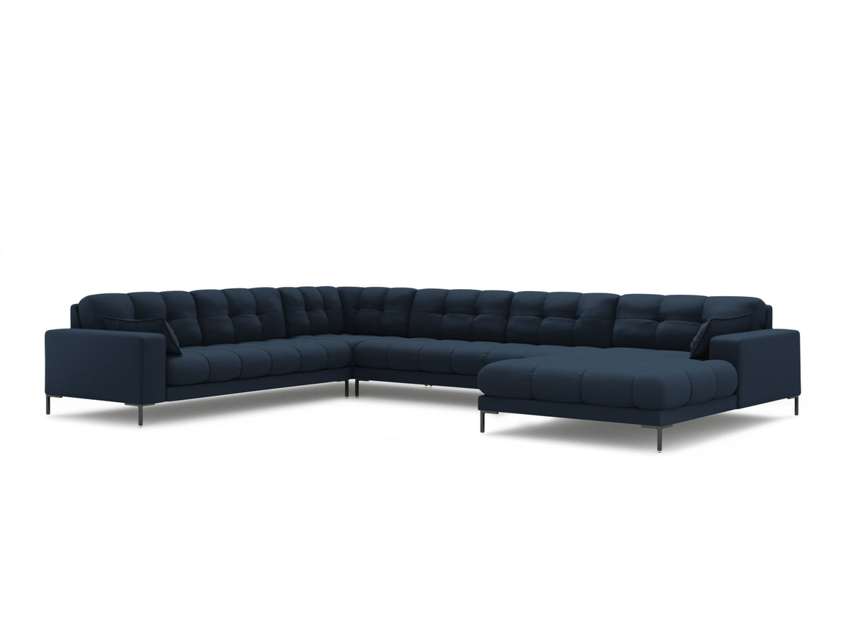 Mamaia Panoramic Corner Sofa, 7 Seats, 327x256 cm — Blue / Left