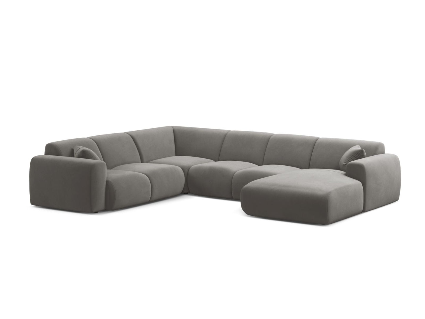 Panorama-Ecksofa Samt Schwarz Molino — Grey