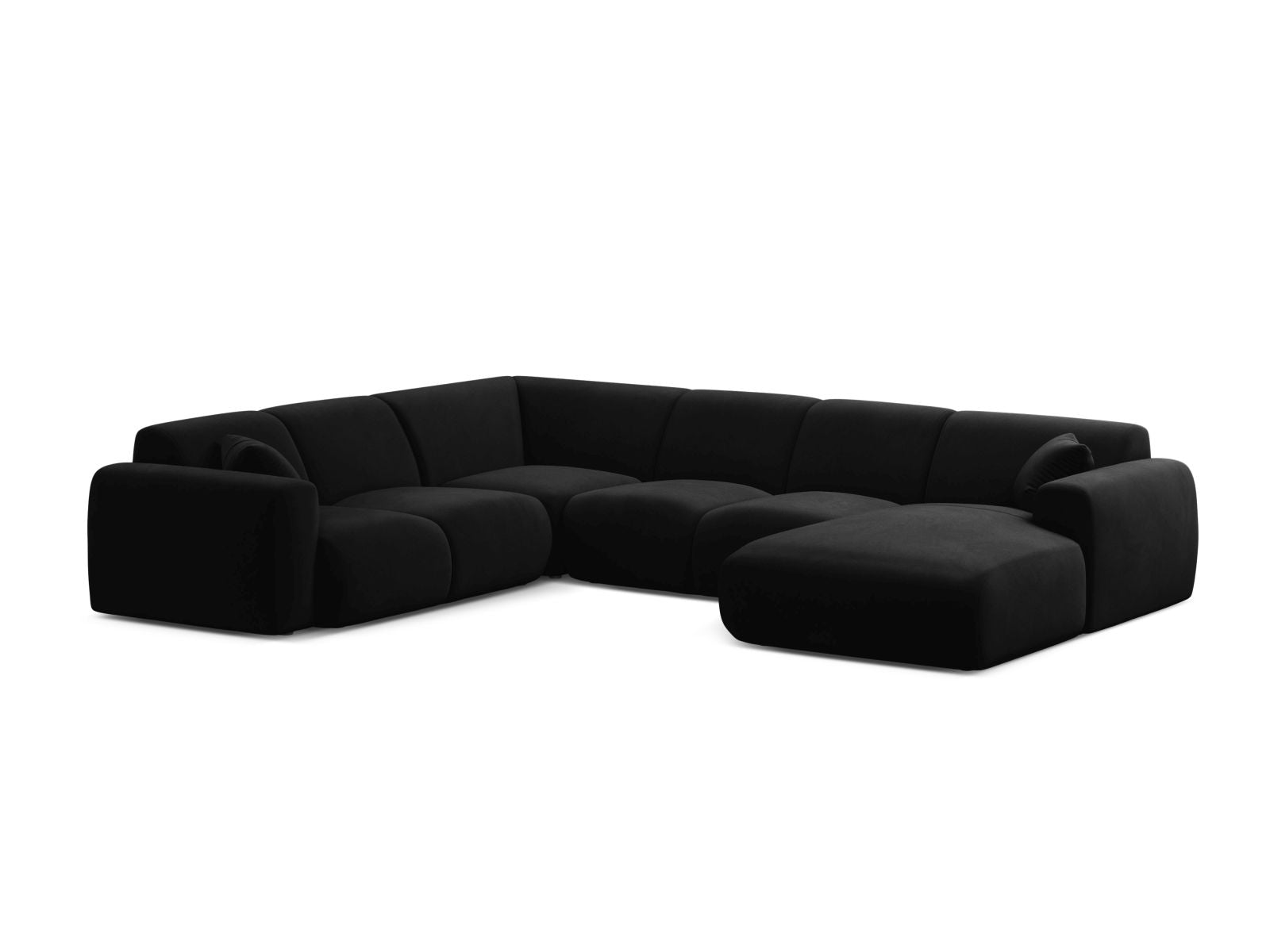 Panorama-Ecksofa Samt Schwarz Molino — Black