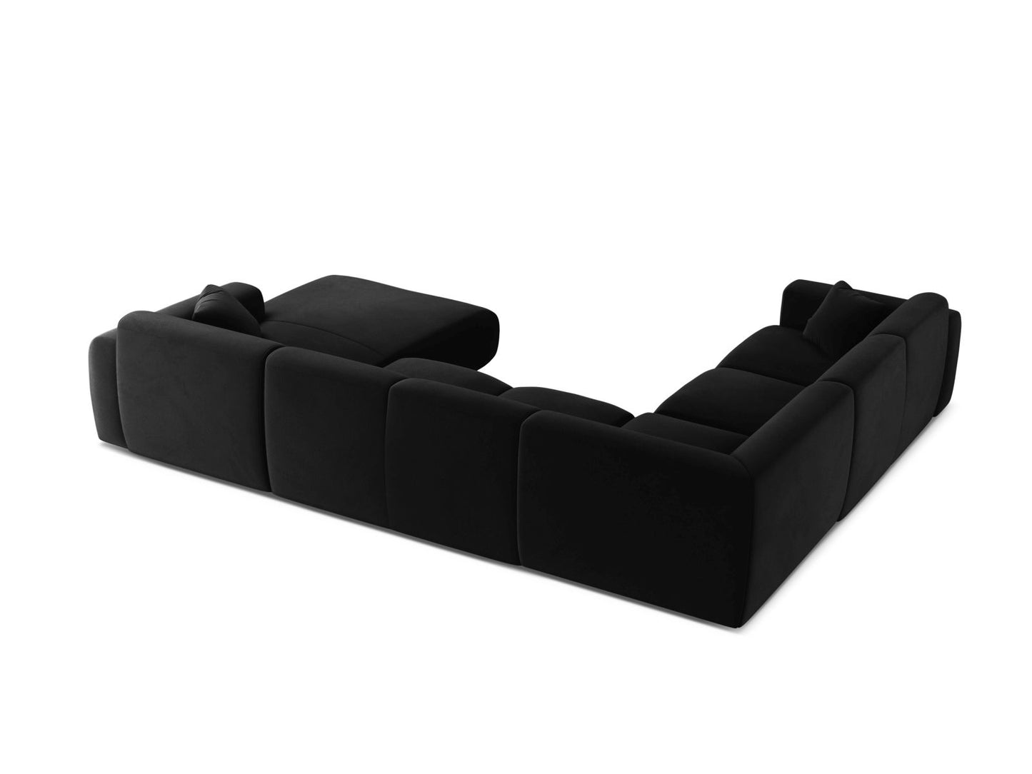 Panorama-Ecksofa Samt Schwarz Molino — Detailansicht