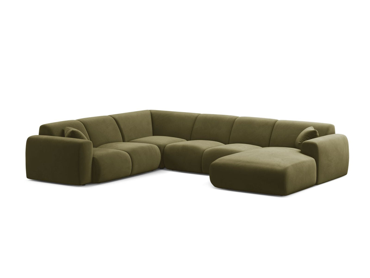 Molino Modular Panoramic Corner Sofa, 6 Seats, 326x252 cm — Light Green / Left