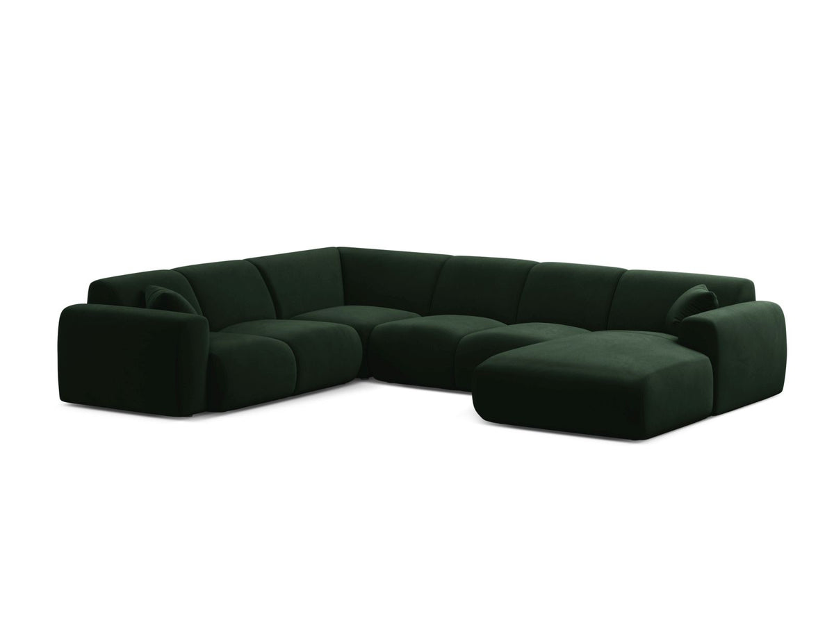 Molino Modular Panoramic Corner Sofa, 6 Seats, 326x252 cm — Bottle Green / Left