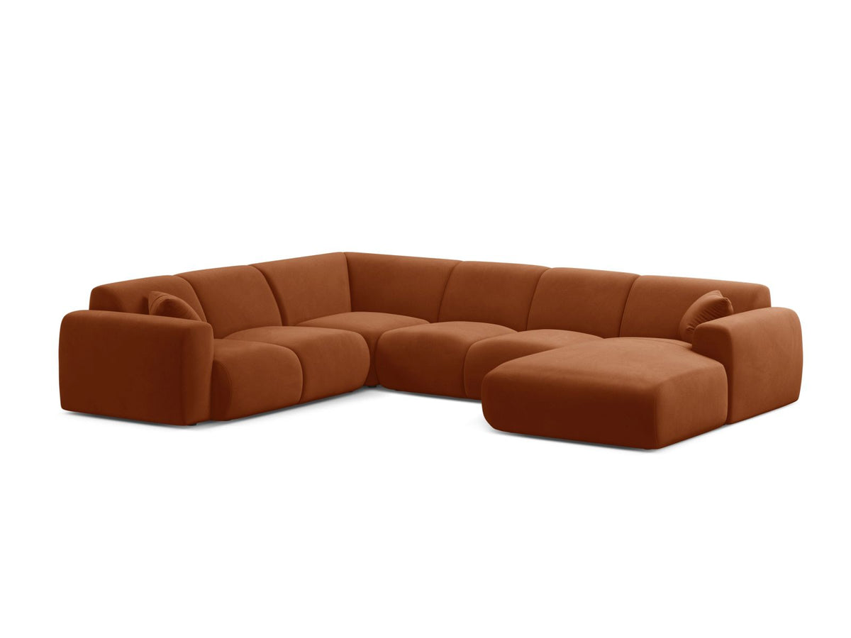 Molino Modular Panoramic Corner Sofa, 6 Seats, 326x252 cm — Terracotta / Left