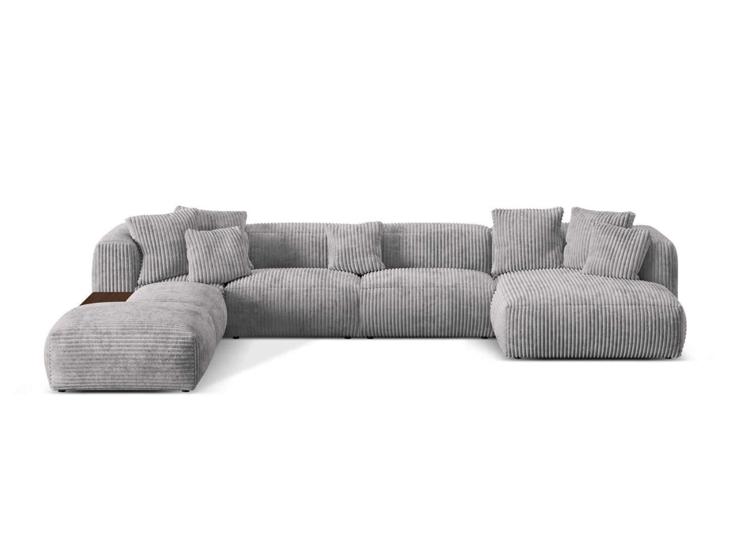 Panorama-Ecksofa Cord Acorn Martina — Light Grey