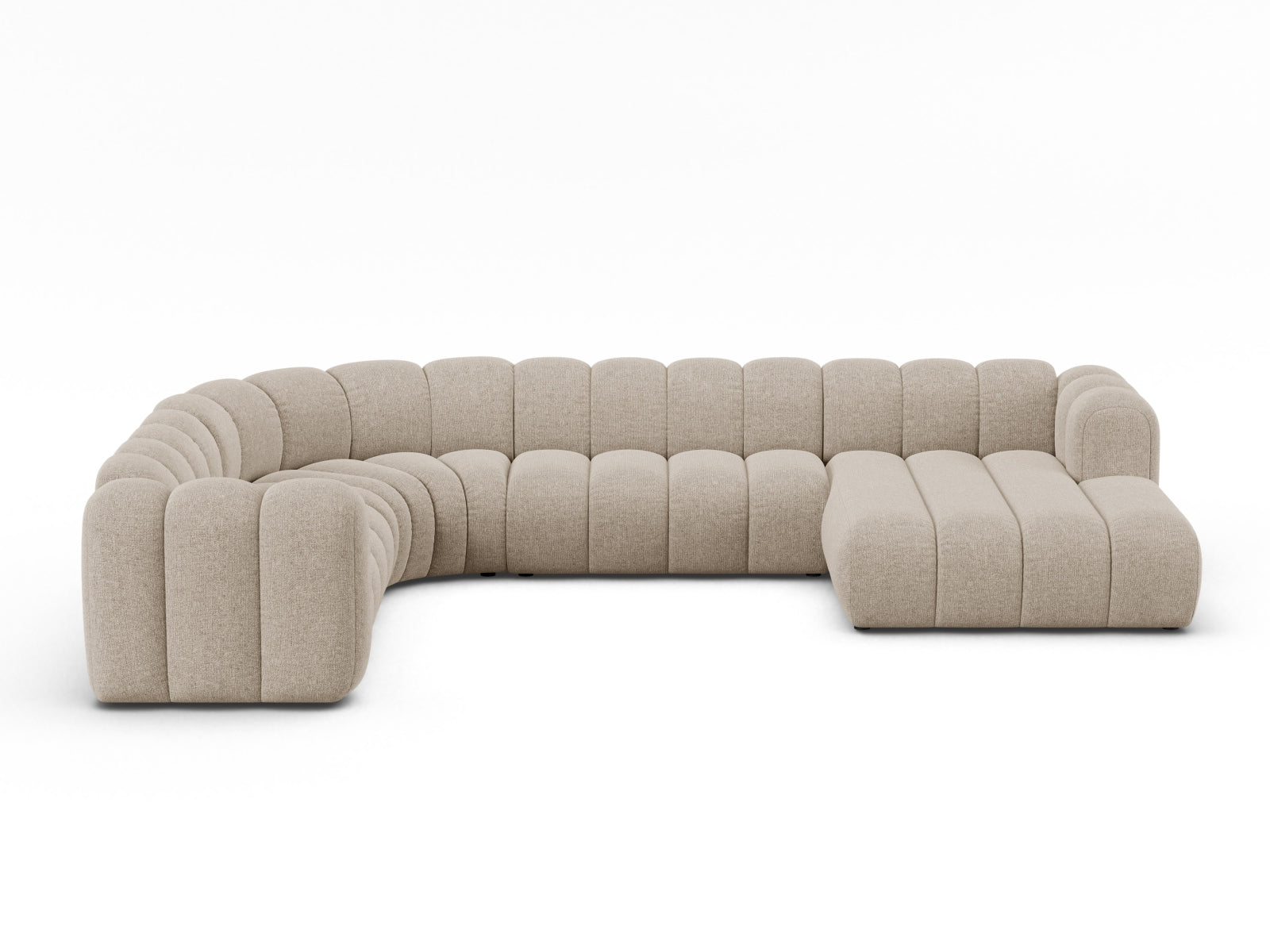 Lupine Modular Panoramic Corner Sofa, 6 Seats, 370x280 cm — Dark Beige / Left