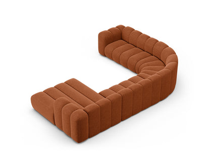 Panorama-Ecksofa Chenille Brick Lupine — Maße und Details