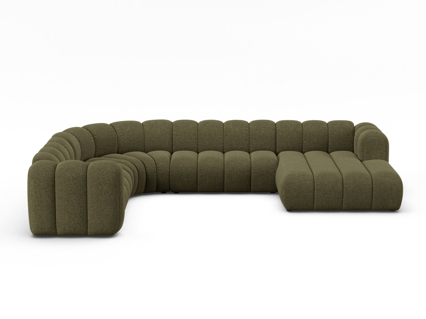 Panorama-Ecksofa Chenille Brick Lupine — Green