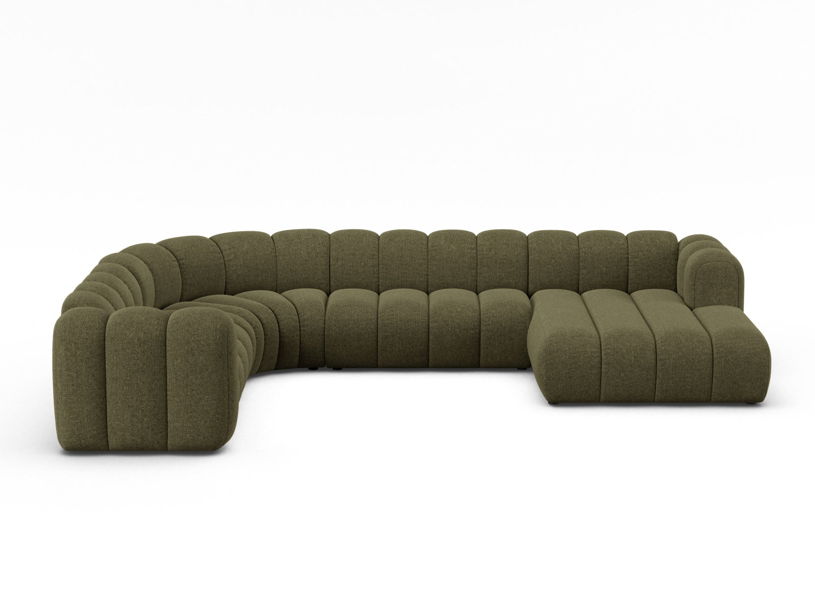 Lupine Modular Panoramic Corner Sofa, 6 Seats, 370x280 cm — Green / Left