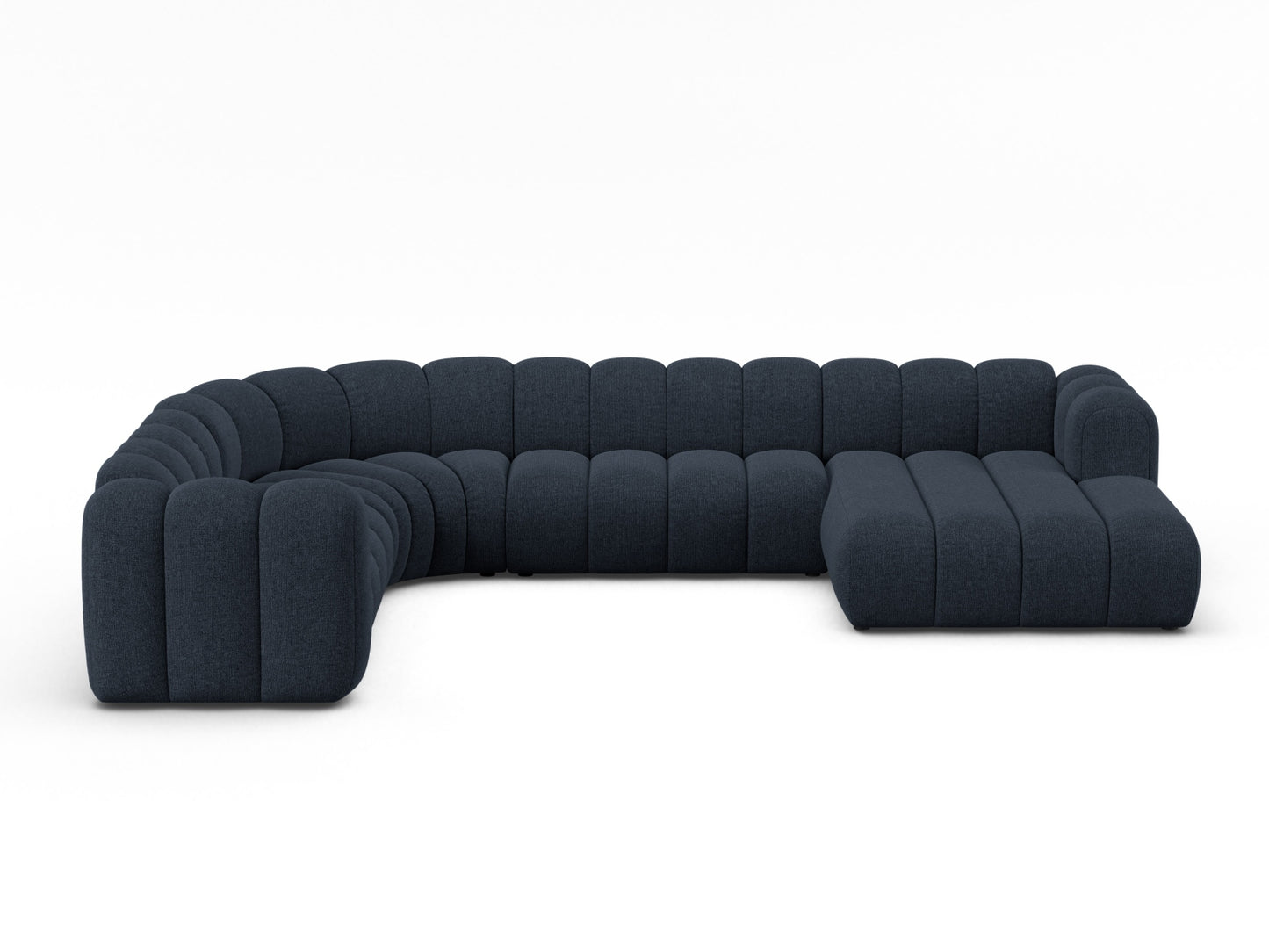 Panorama-Ecksofa Chenille Brick Lupine — Navy Blue
