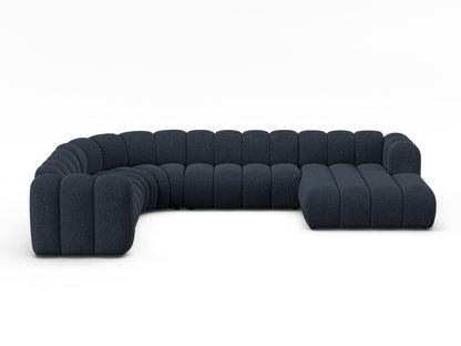 Panorama-Ecksofa Chenille Brick Lupine — Navy Blue