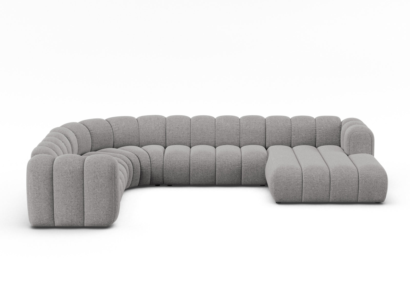 Lupine Modular Panoramic Corner Sofa, 6 Seats, 370x280 cm — Light Grey / Left
