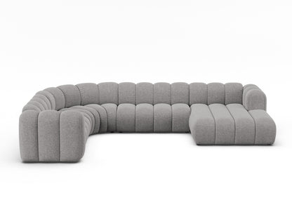 Panorama-Ecksofa Chenille Brick Lupine — Light Grey