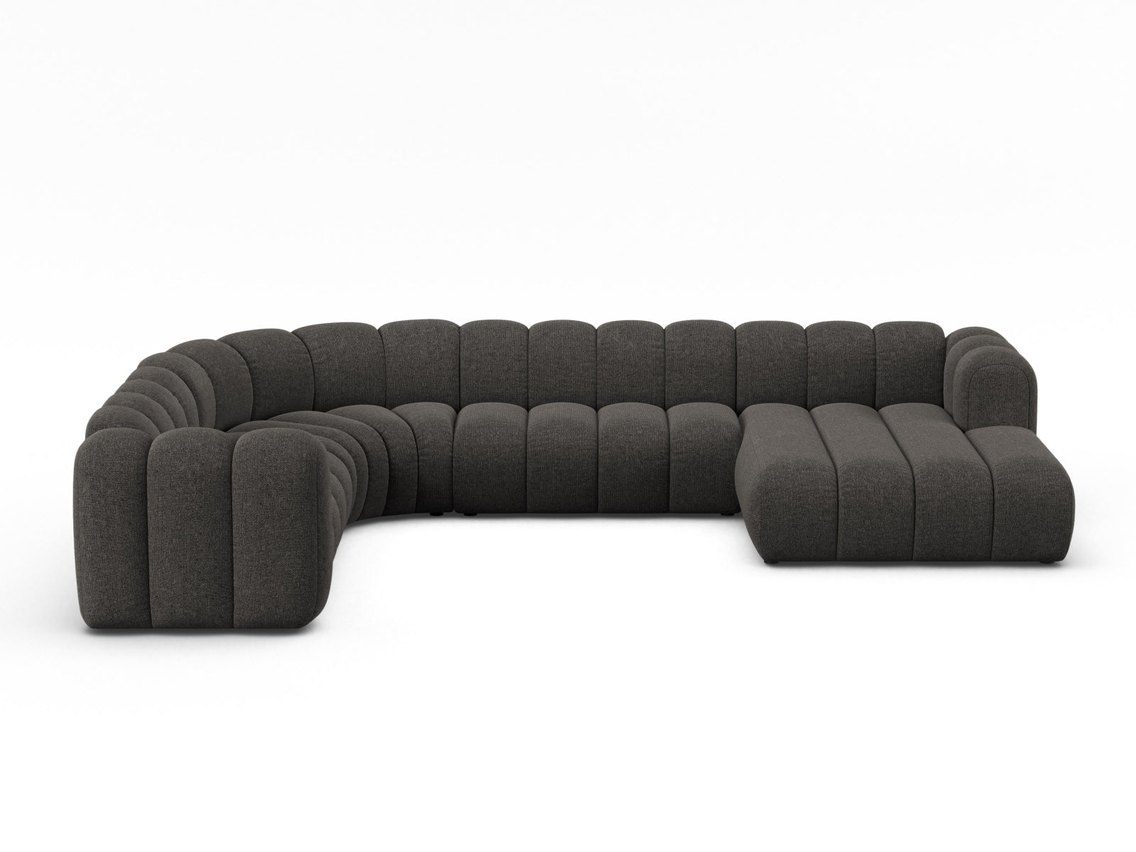 Lupine Modular Panoramic Corner Sofa, 6 Seats, 370x280 cm — Dark Grey / Left