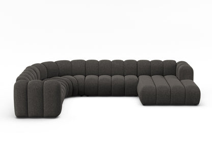 Panorama-Ecksofa Chenille Brick Lupine — Dark Grey