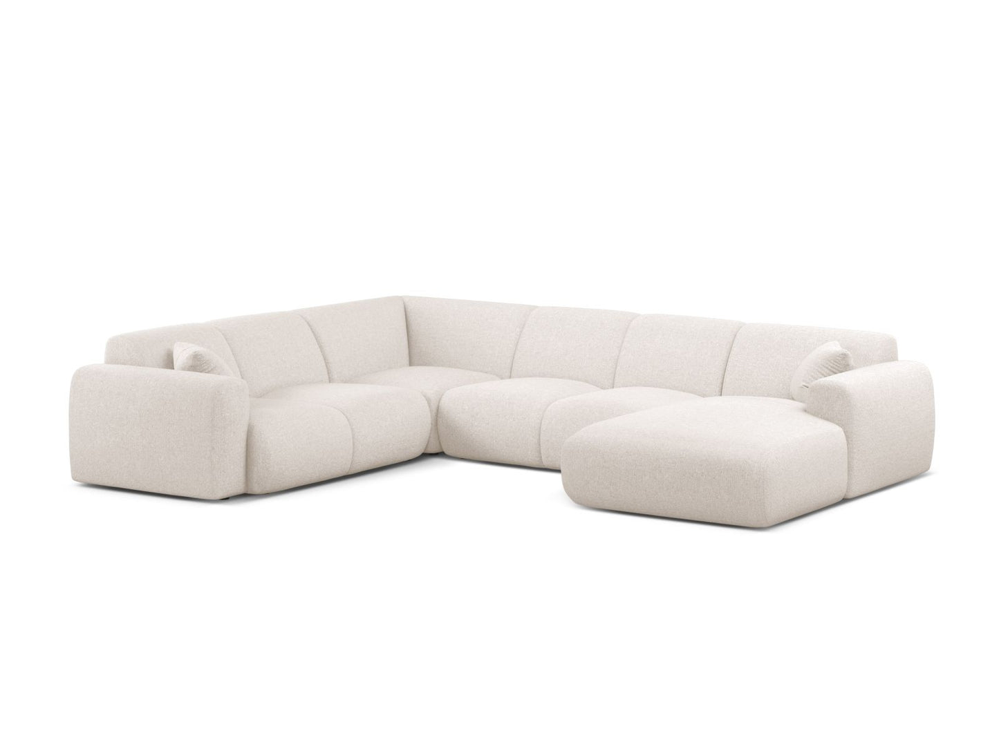 Panorama-Ecksofa Chenille Anthrazit Molino — Light Beige