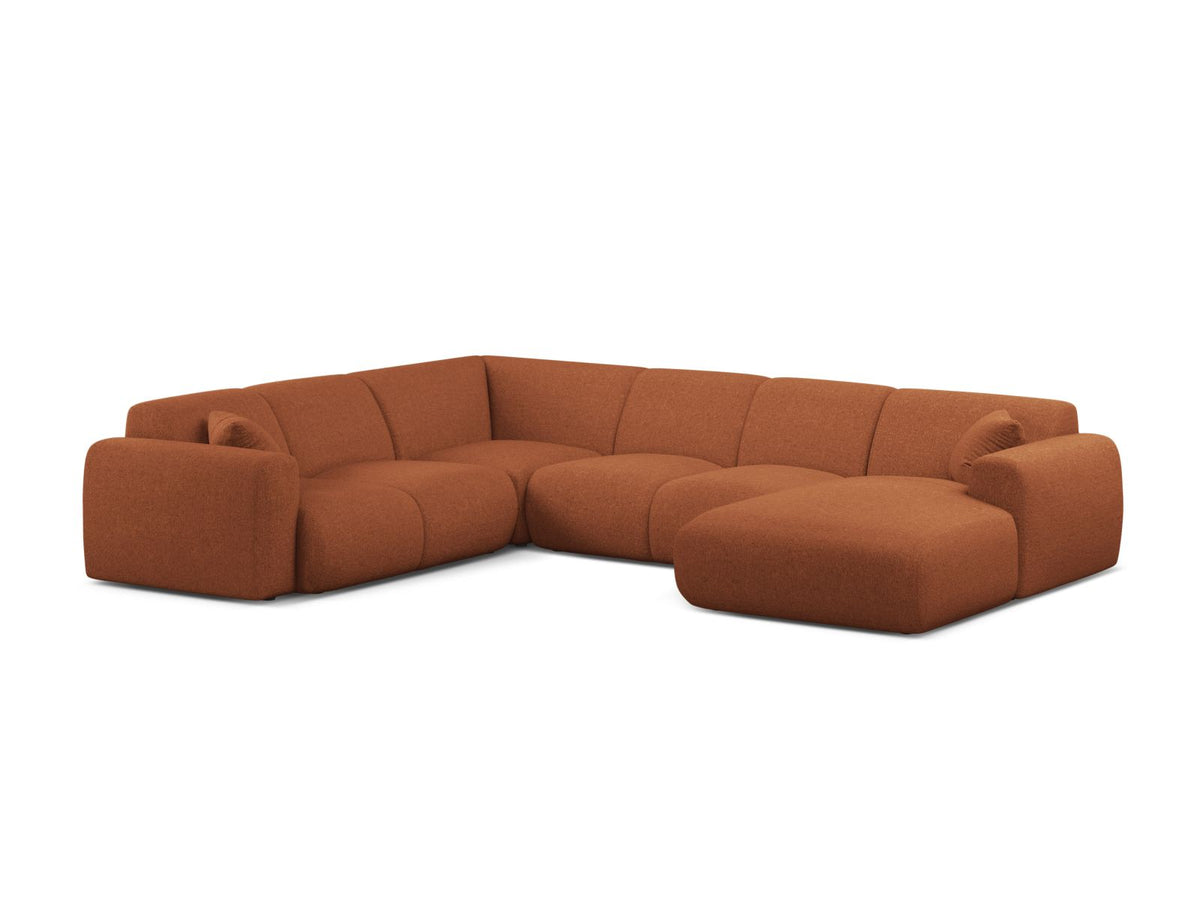 Molino Modular Panoramic Corner Sofa, 6 Seats, 326x252 cm — Brick / Left