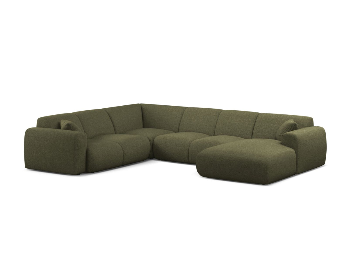 Molino Modular Panoramic Corner Sofa, 6 Seats, 326x252 cm — Green / Left