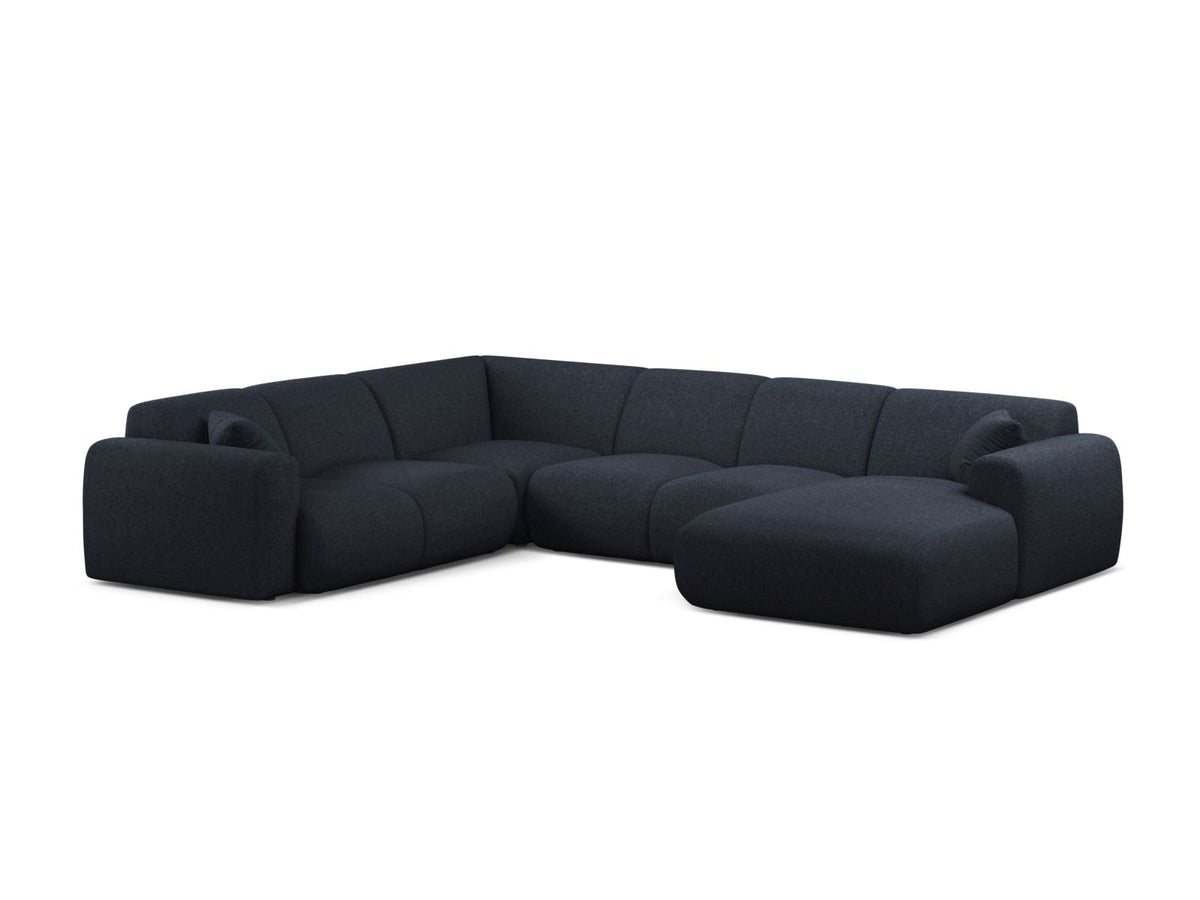 Molino Modular Panoramic Corner Sofa, 6 Seats, 326x252 cm — Navy Blue / Left