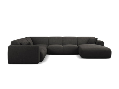 Panorama-Ecksofa Chenille Anthrazit Molino — Wohnbeispiel