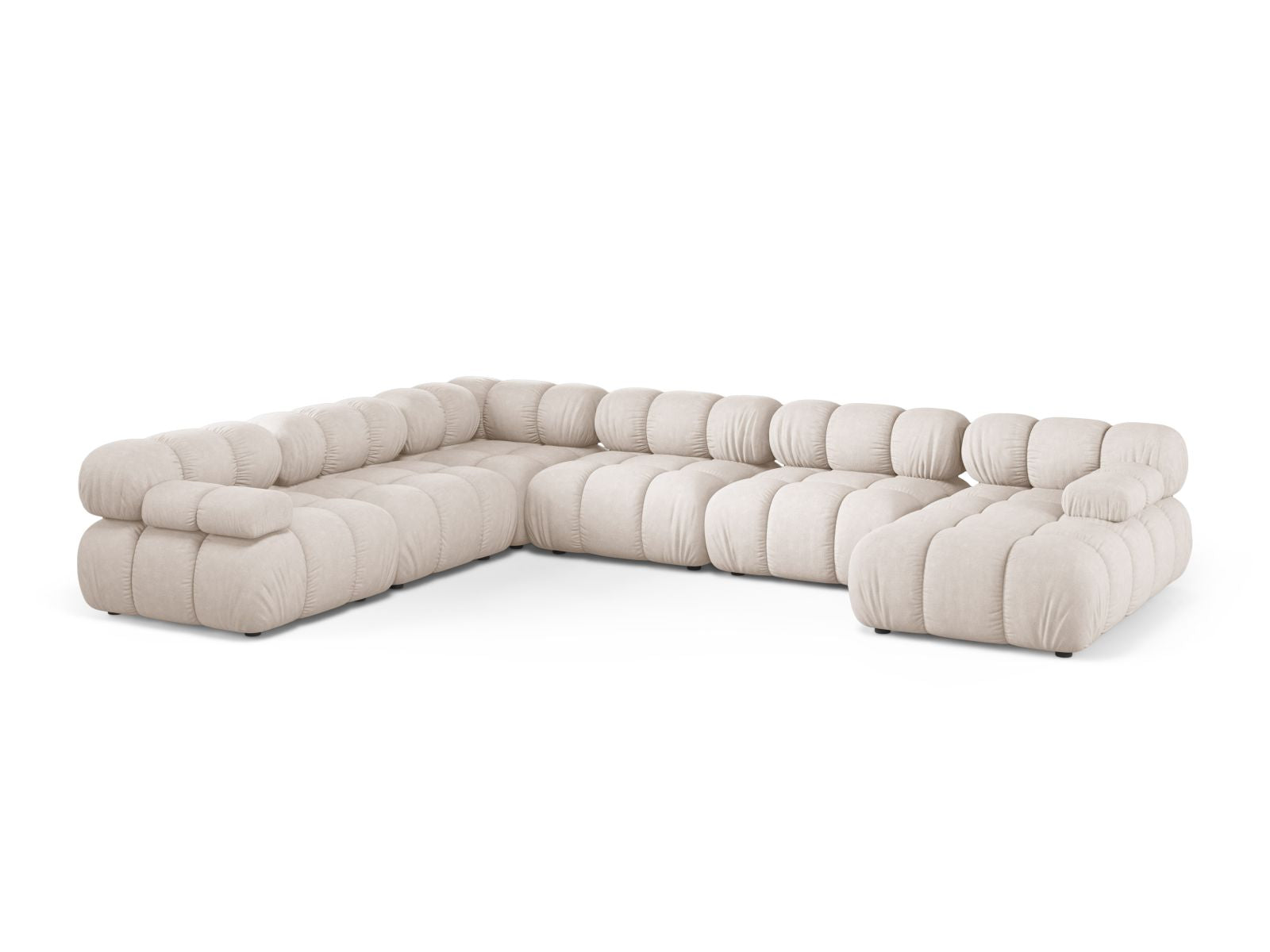 Panorama-Ecksofa Strukturstoff Beige Bellis — Beige
