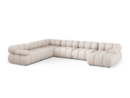 Panorama-Ecksofa Strukturstoff Beige Bellis — Beige
