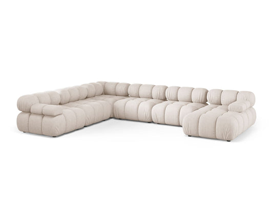 Bellis Modular Panoramic Corner Sofa, 8 Seats, 376x282 cm — Beige / Left