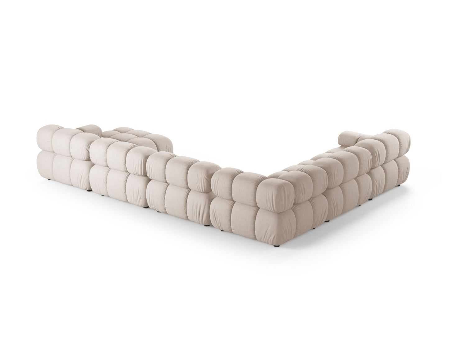 Panorama-Ecksofa Strukturstoff Beige Bellis — Detailansicht