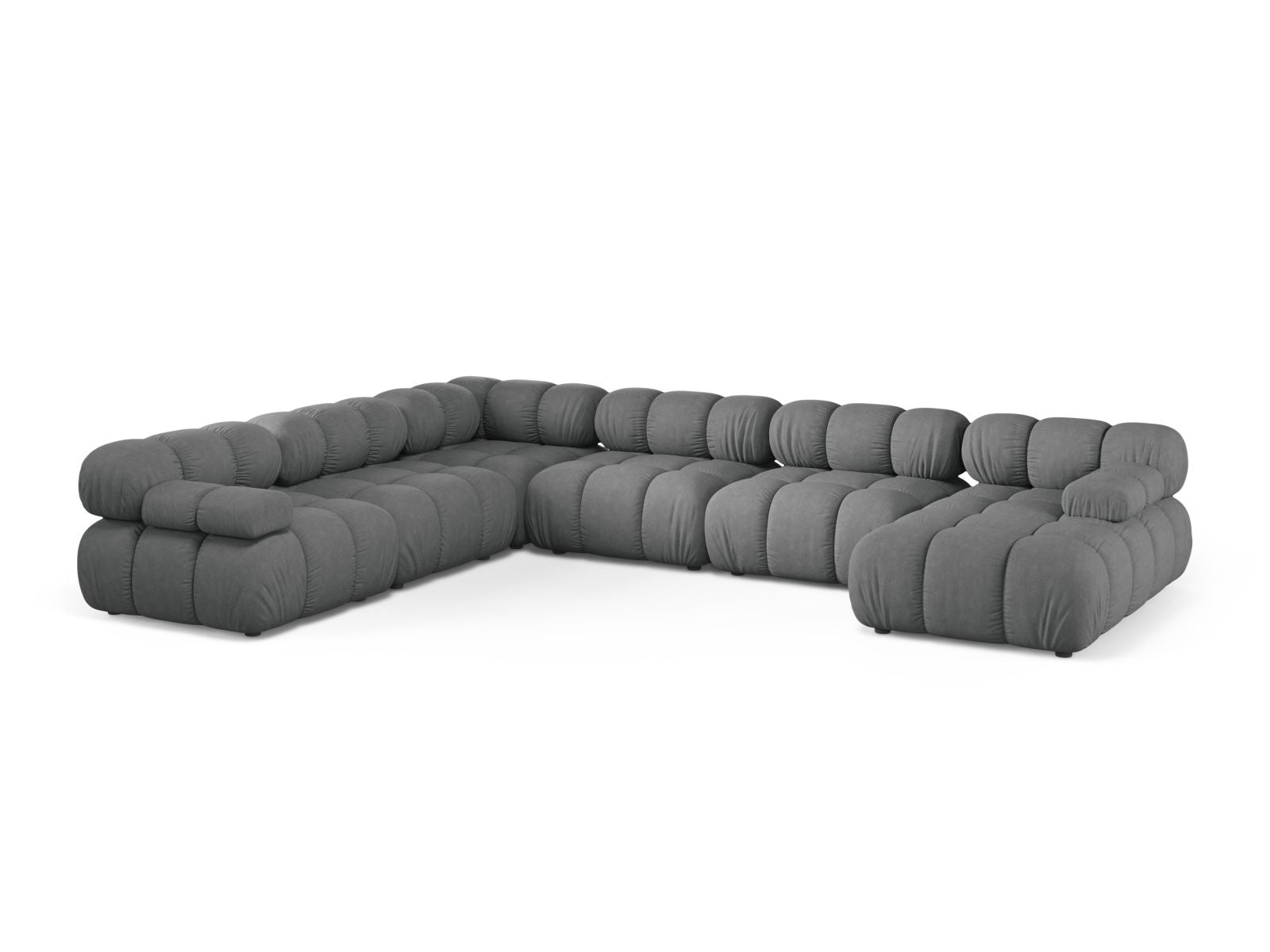 Bellis Modular Panoramic Corner Sofa, 8 Seats, 376x282 cm — Grey / Left
