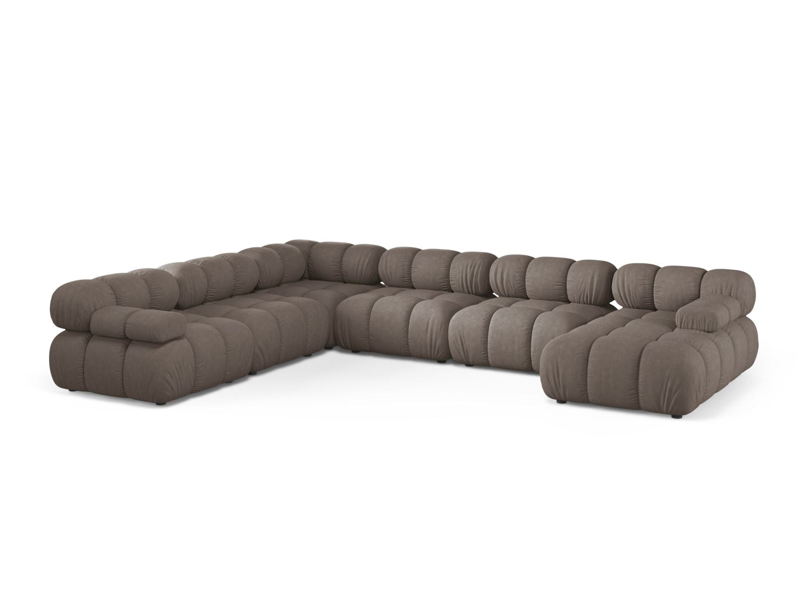 Bellis Modular Panoramic Corner Sofa, 8 Seats, 376x282 cm — Cappuccino / Left