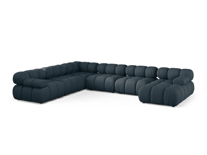 Panorama-Ecksofa Strukturstoff Beige Bellis — Deep Petrol
