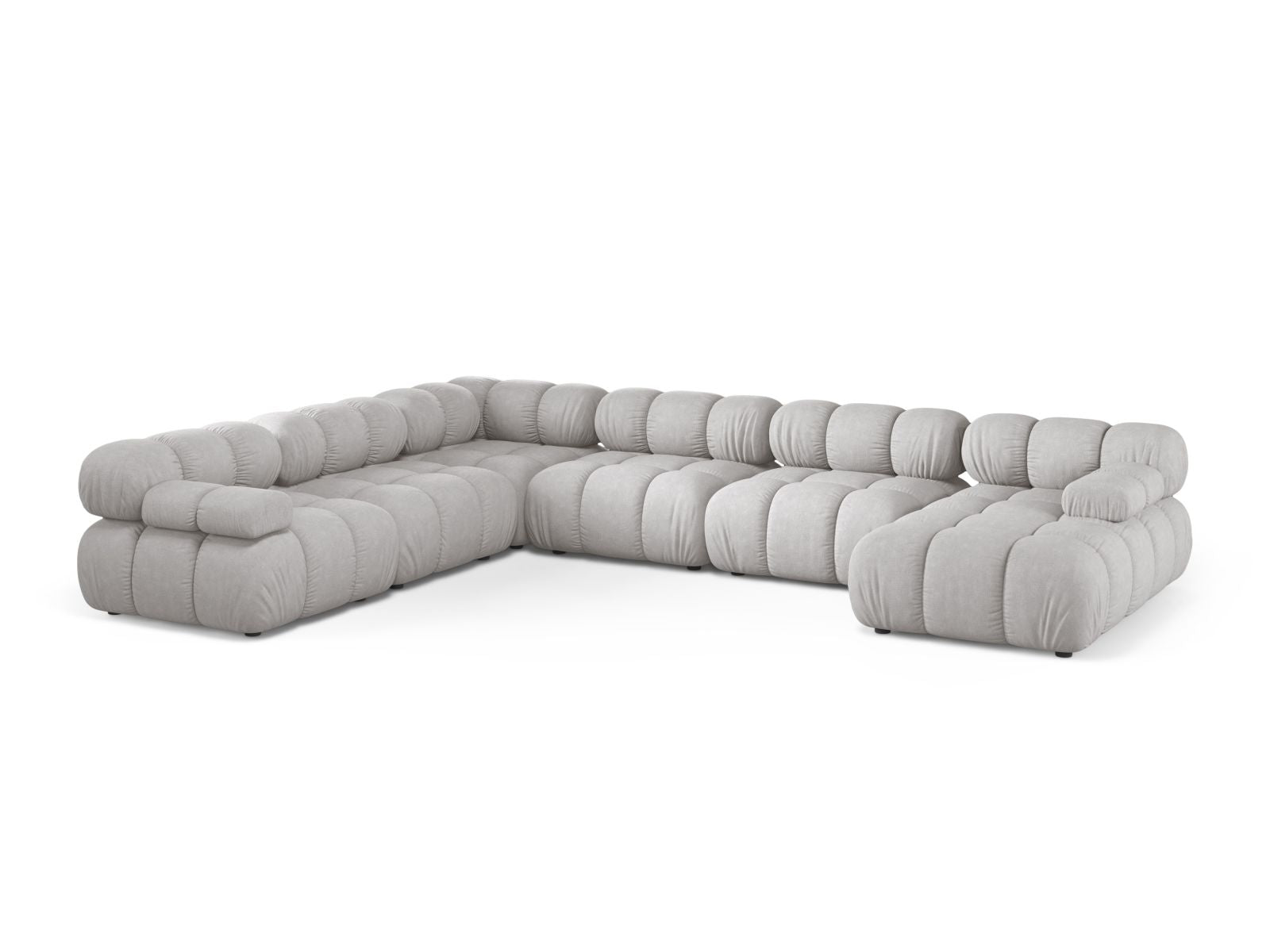 Bellis Modular Panoramic Corner Sofa, 8 Seats, 376x282 cm — Light Grey / Left