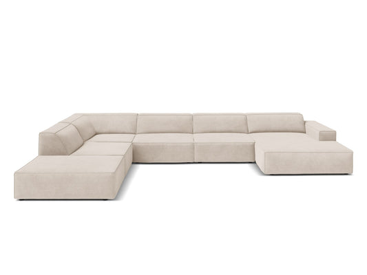 Jodie Modular Panoramic Corner Sofa, 7 Seats, 361x258 cm — Beige / Left