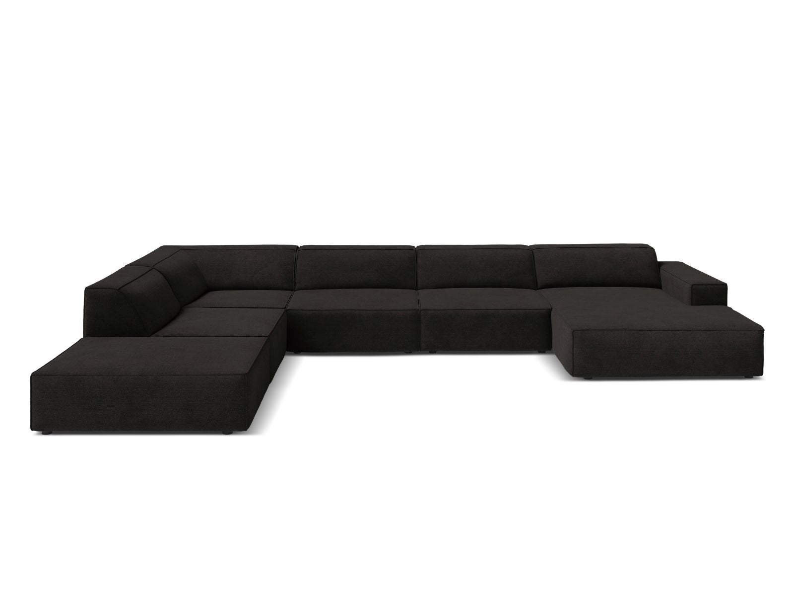 Jodie Modular Panoramic Corner Sofa, 7 Seats, 361x258 cm — Black / Left