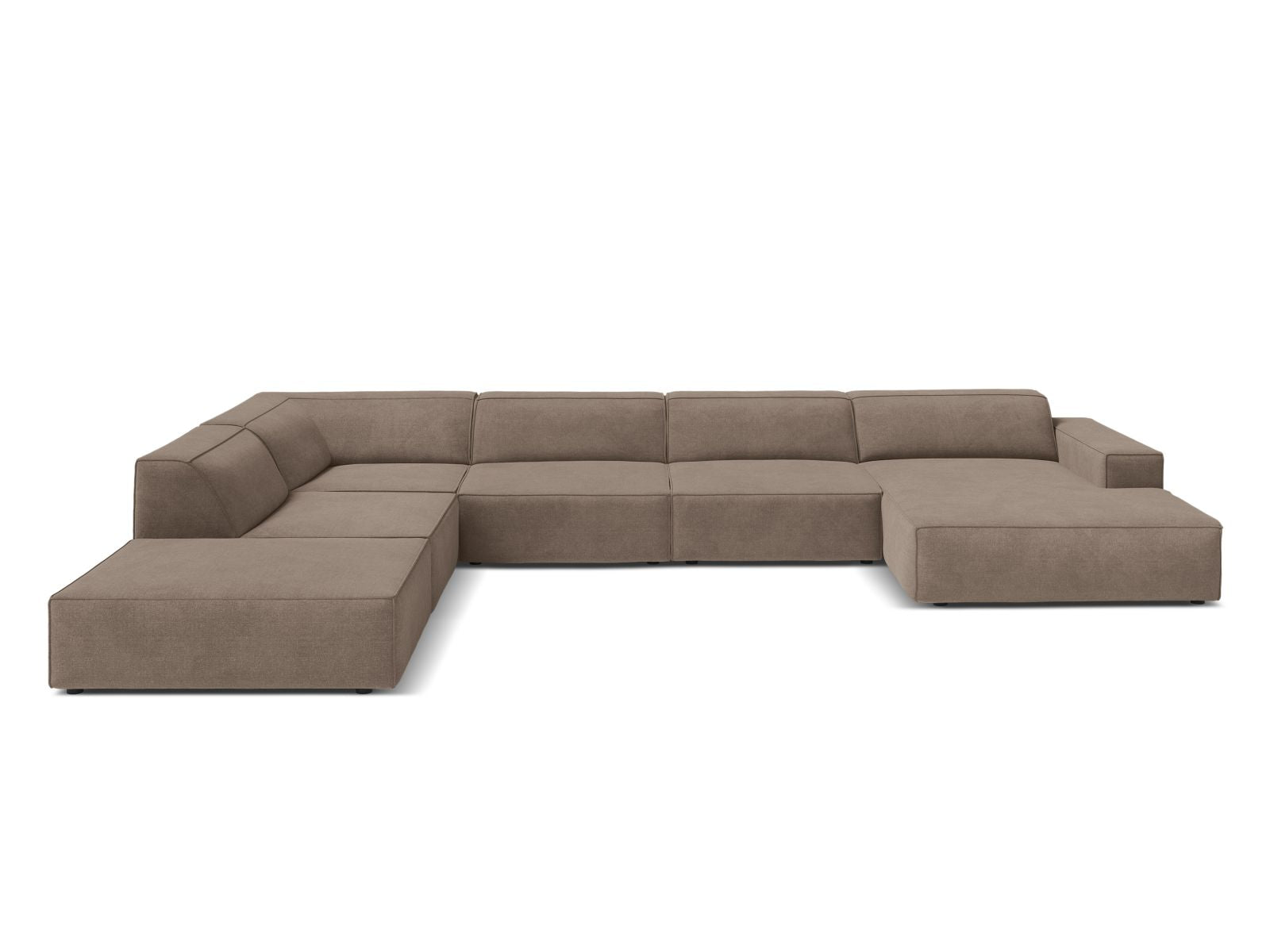 Jodie Modular Panoramic Corner Sofa, 7 Seats, 361x258 cm — Cappuccino / Left