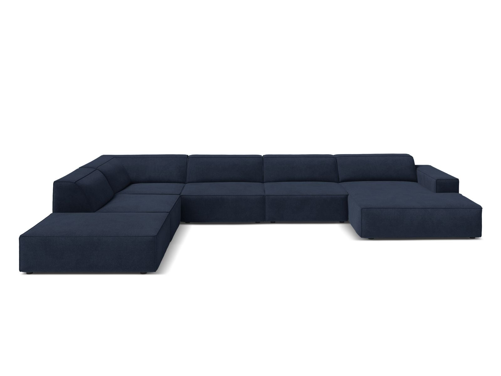 Jodie Modular Panoramic Corner Sofa, 7 Seats, 361x258 cm — Navy Blue / Left