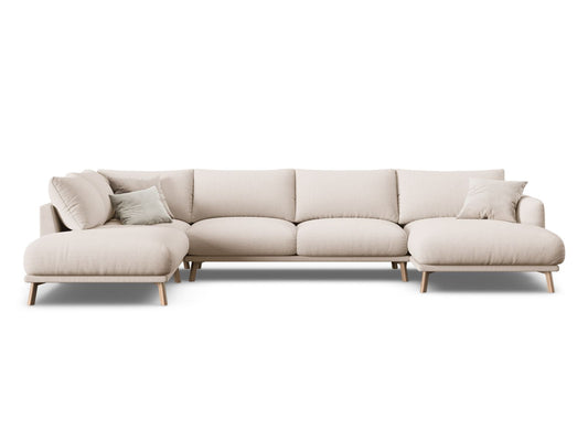 Naomi Panoramic Corner Sofa, 6 Seats, 365x235 cm — Beige / Left
