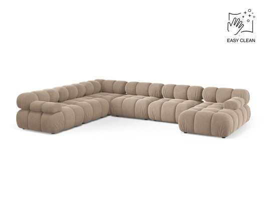 Bellis Modular Panoramic Corner Sofa, 8 Seats, 376x282 cm — Beige / Left