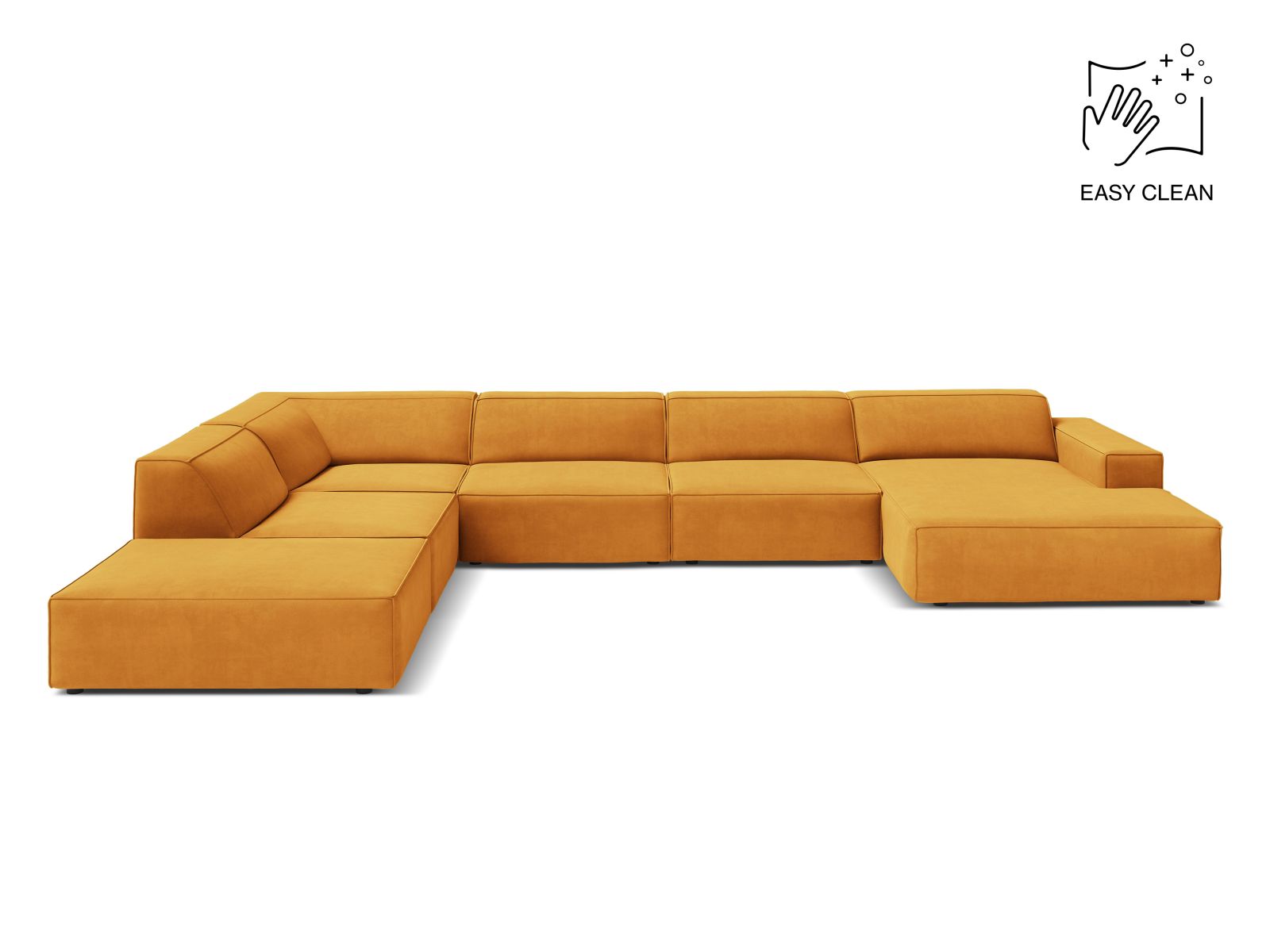 Jodie Modular Panoramic Corner Sofa, 7 Seats, 361x258 cm — Yellow / Left