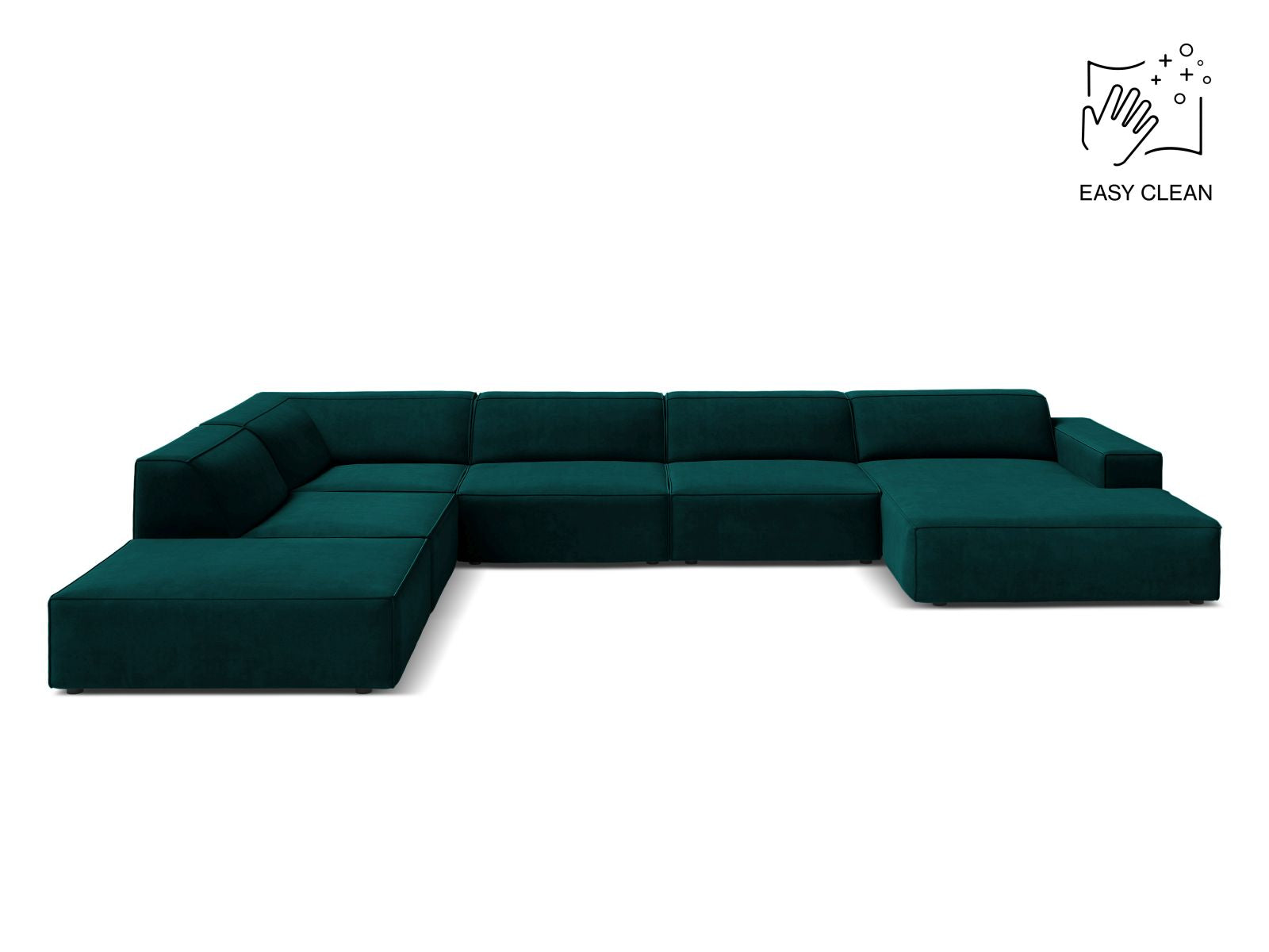 Jodie Modular Panoramic Corner Sofa, 7 Seats, 361x258 cm — Deep Petrol / Left