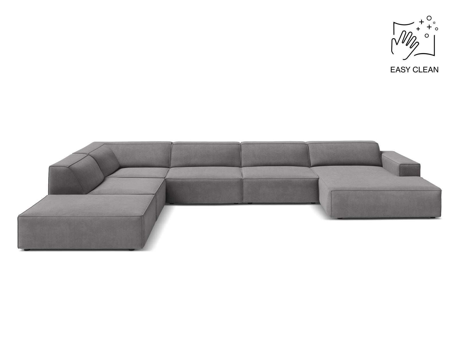 Jodie Modular Panoramic Corner Sofa, 7 Seats, 361x258 cm — Light Grey / Left