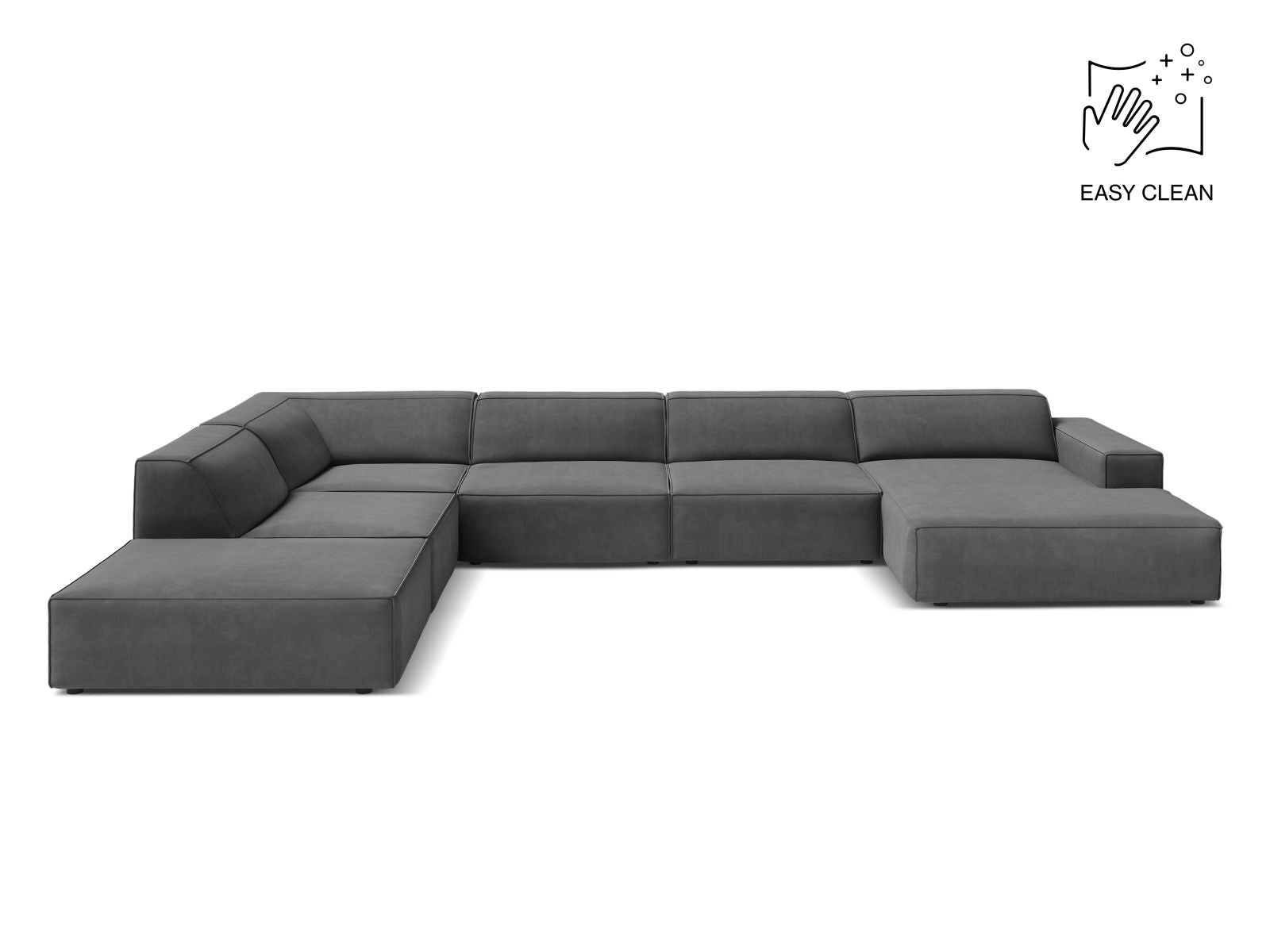 Jodie Modular Panoramic Corner Sofa, 7 Seats, 361x258 cm — Grey / Left