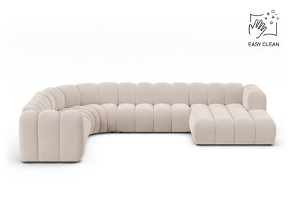 Panorama-Ecksofa Samt Beige Lupine — Light Beige