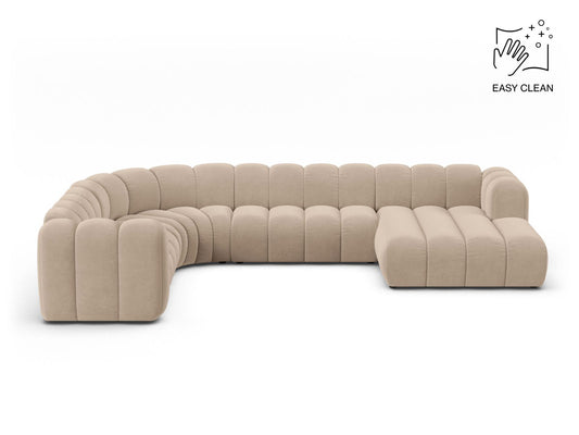 Lupine Modular Panoramic Corner Sofa, 6 Seats, 370x280 cm — Beige / Left