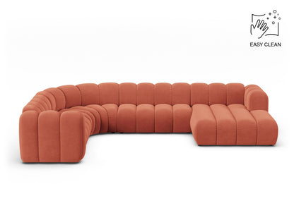 Panorama-Ecksofa Samt Beige Lupine — Coral
