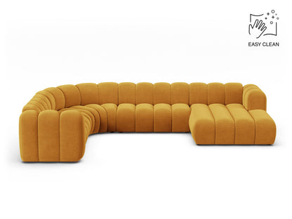 Panorama-Ecksofa Samt Beige Lupine — Yellow