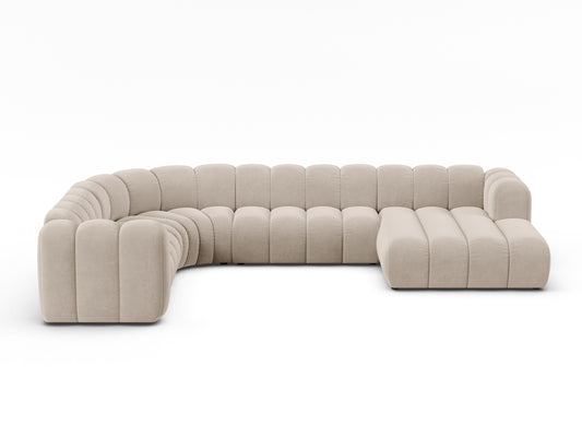 Lupine Modular Panoramic Corner Sofa, 6 Seats, 370x280 cm — Beige / Left