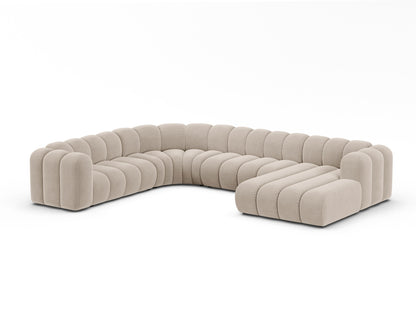 Panorama-Ecksofa Samt Beige Lupine — Detailansicht